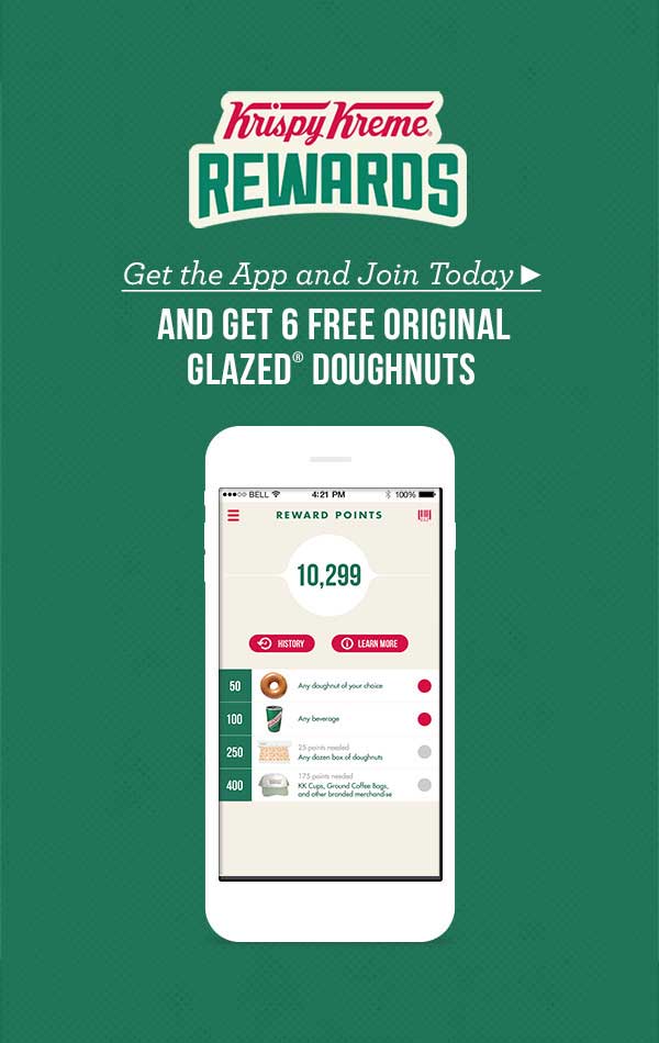 Krispy Kreme Coupon April 2024 6 free donuts via the Krispy Kreme app