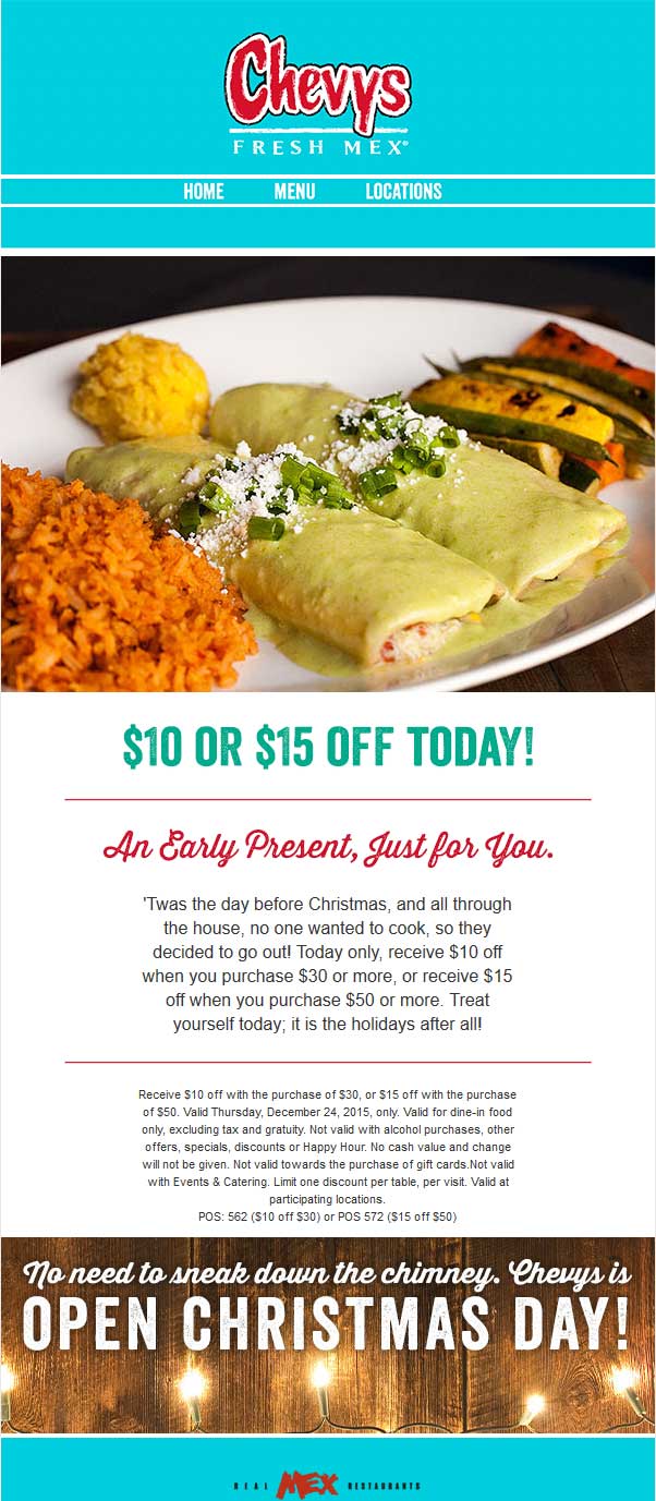 Chevys Fresh Mex coupons & promo code for [April 2024]