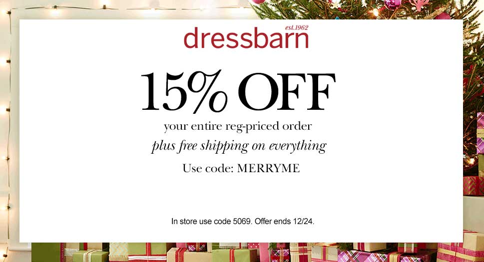 Dressbarn Coupon April 2024 15% off today at Dressbarn, or online via promo code MERRYME
