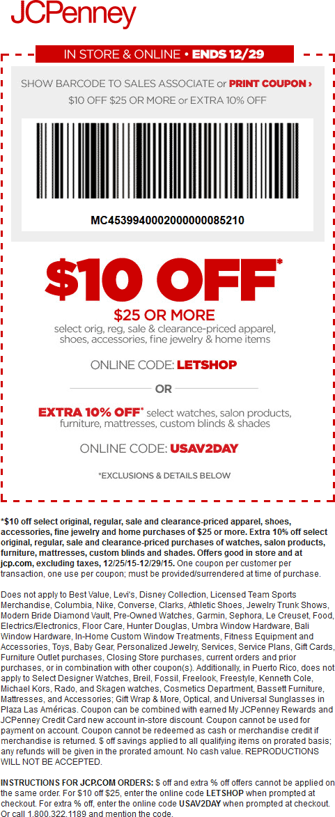 JCPenney Coupon April 2024 $10 off $25 at JCPenney, or online via promo code LETSHOP