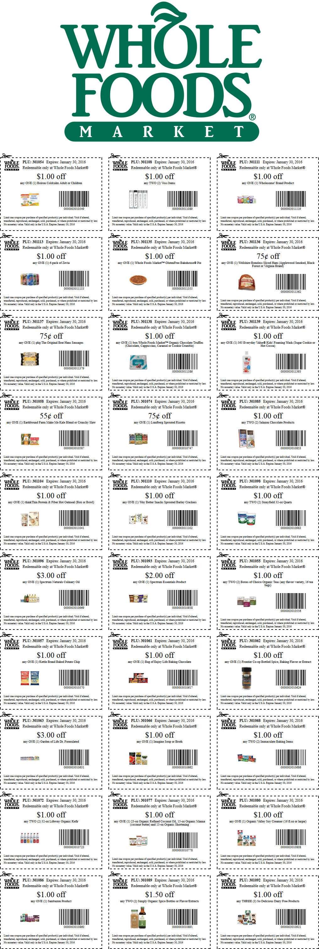 Whole Foods Coupon March 2024 Various grocery coupons for Whole Foods market