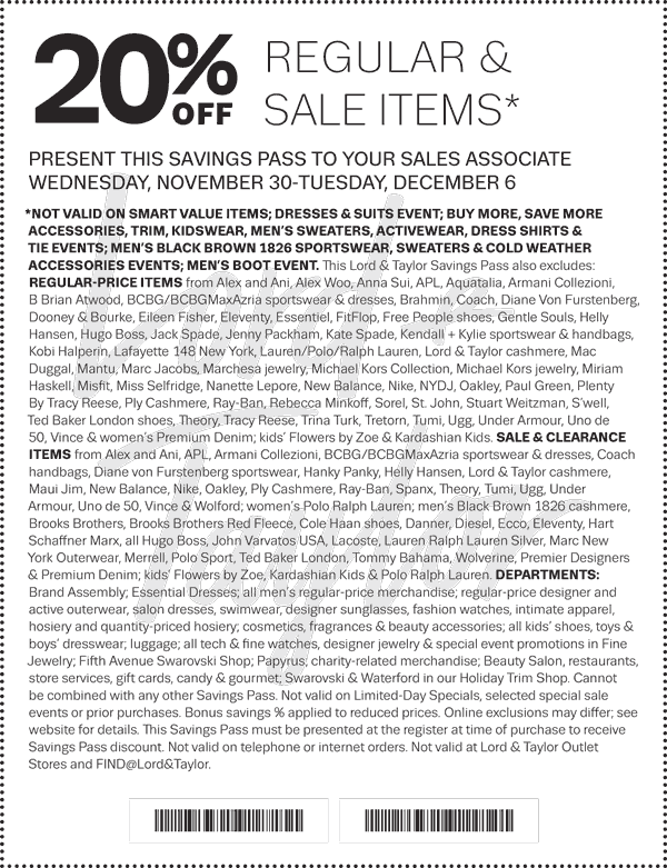 Lord & Taylor Coupon April 2024 Extra 20% off at Lord & Taylor, or online via promo code SPECTACULAR