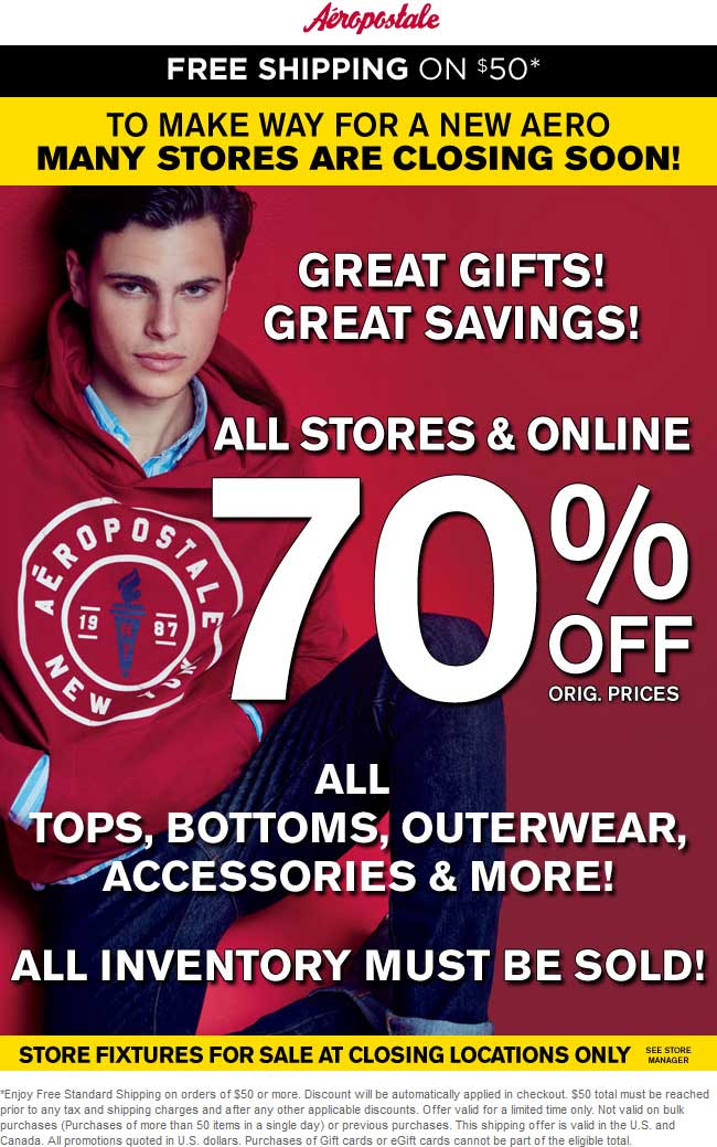 Aeropostale Coupon March 2024 70% off at Aeropostale, ditto online