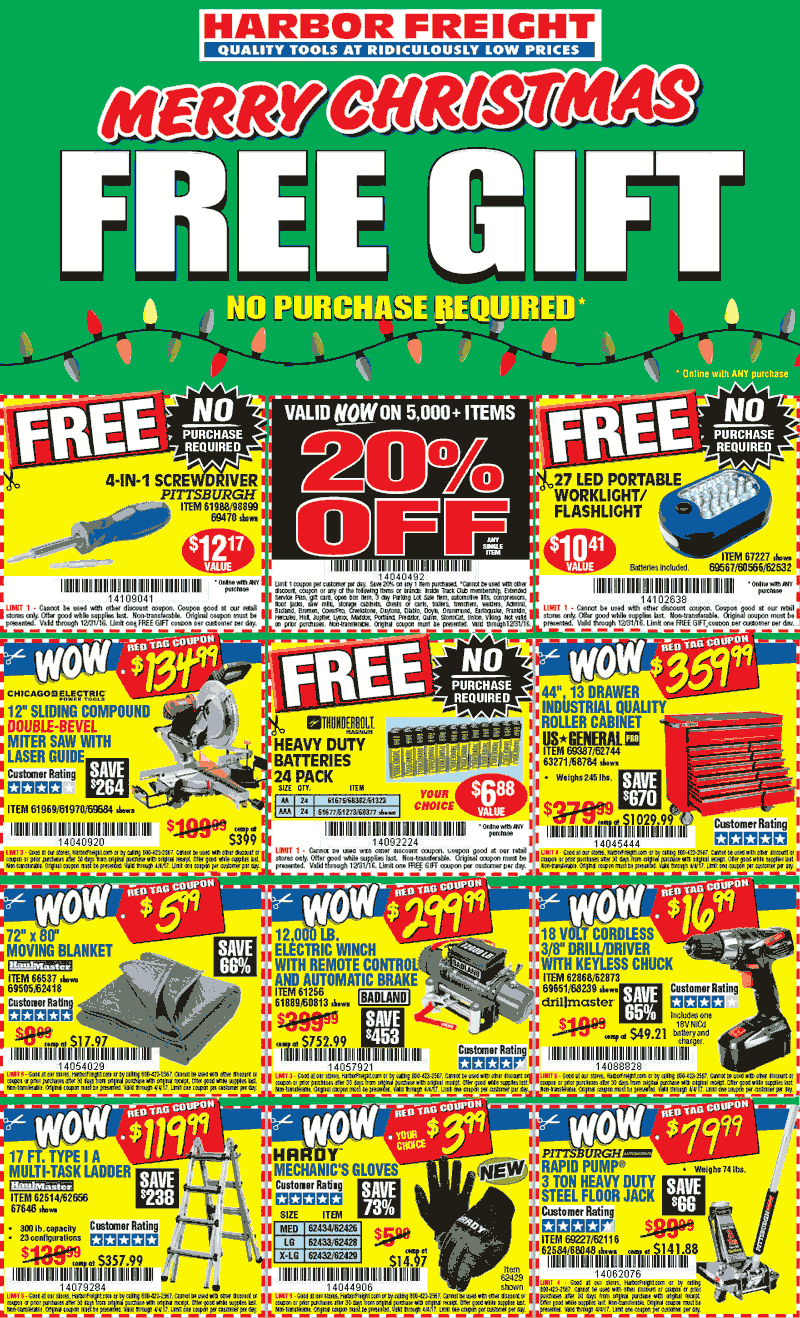 Harbor Freight Coupon April 2024 Free 24pk batteries, 4-in-1 screwdriver & more at Harbor Freight Tools - no purchase necessary