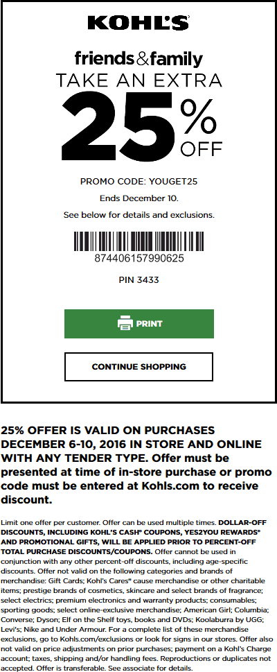 kohls discount codes and coupons