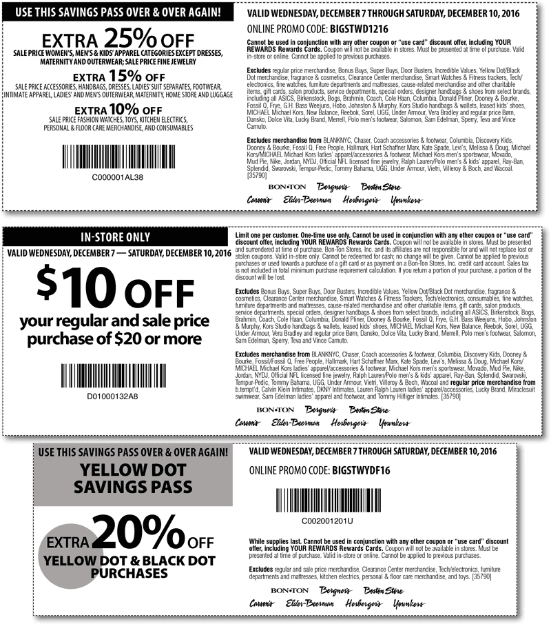 Carsons Coupon May 2024 Extra 25% off at Carsons, Bon Ton & sister stores, or online via promo code BIGSTWD1216