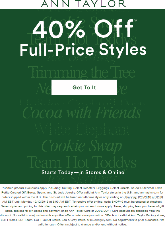 Ann Taylor coupons & promo code for [May 2024]