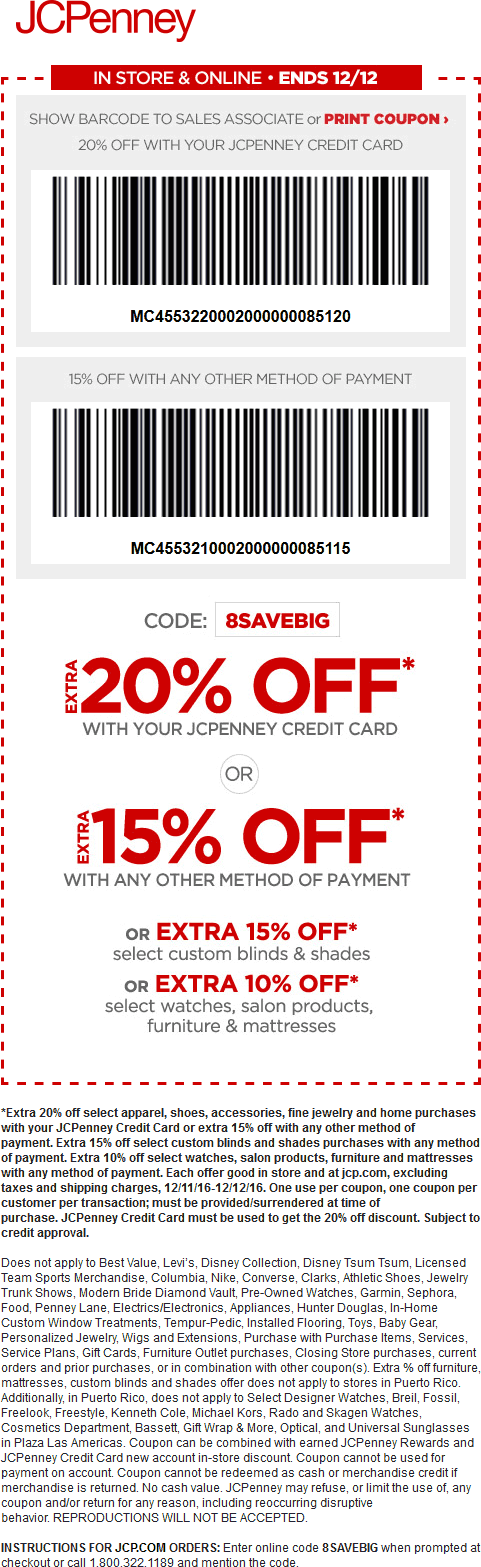 JCPenney Coupon April 2024 15% off at JCPenney, or online via promo code 8SAVEBIG