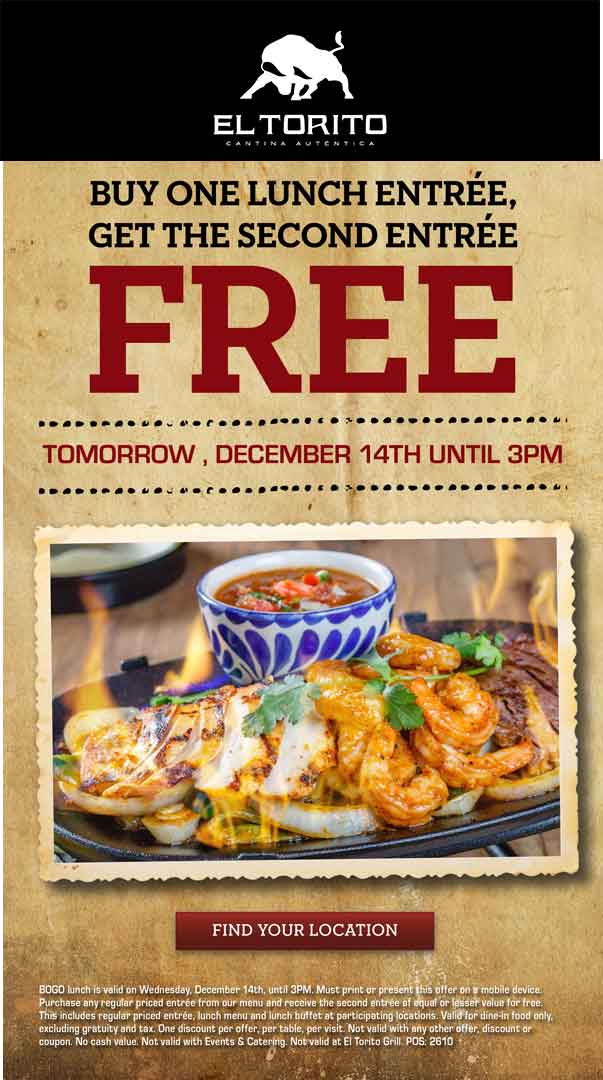 El Torito November 2020 Coupons and Promo Codes 🛒