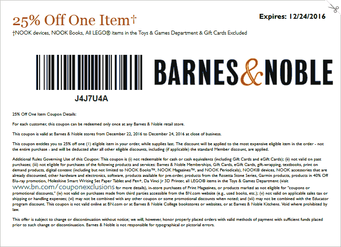 barnes and noble coupon