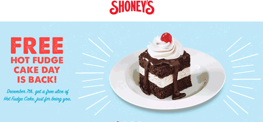 Shoneys Coupon April 2024 Free hot fudge cake Thursday at Shoneys restaurants