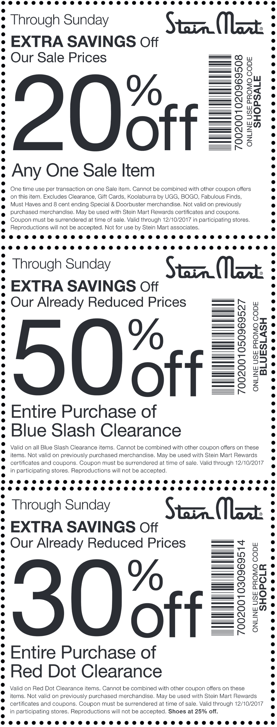Stein Mart Coupon April 2024 50% off clearance & more at Stein Mart, or online via promo code BLUESLASH