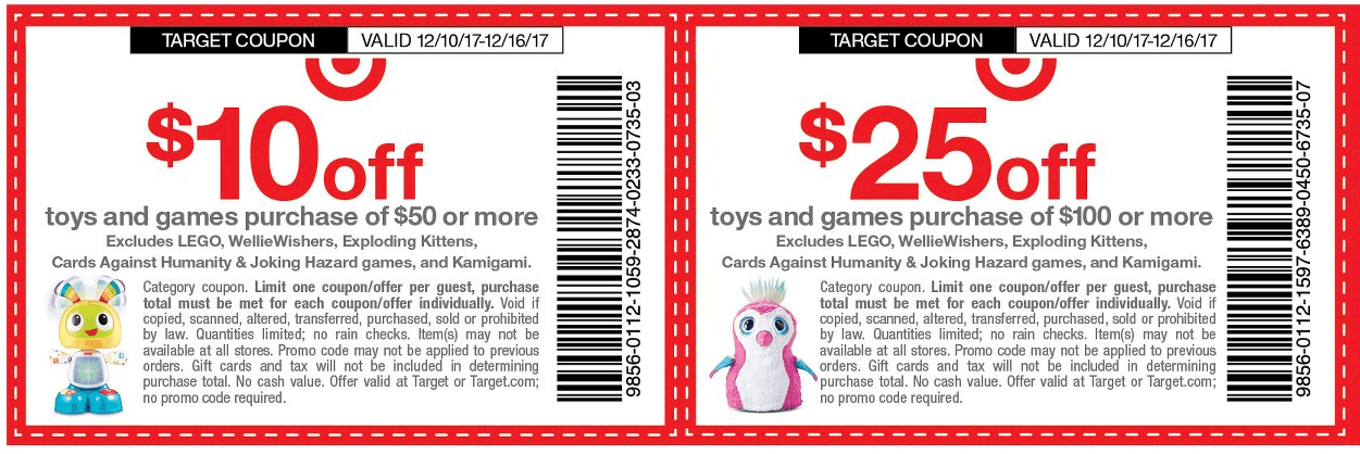 Target Coupon April 2024 $10 off $50 & more on toys at Target, ditto online