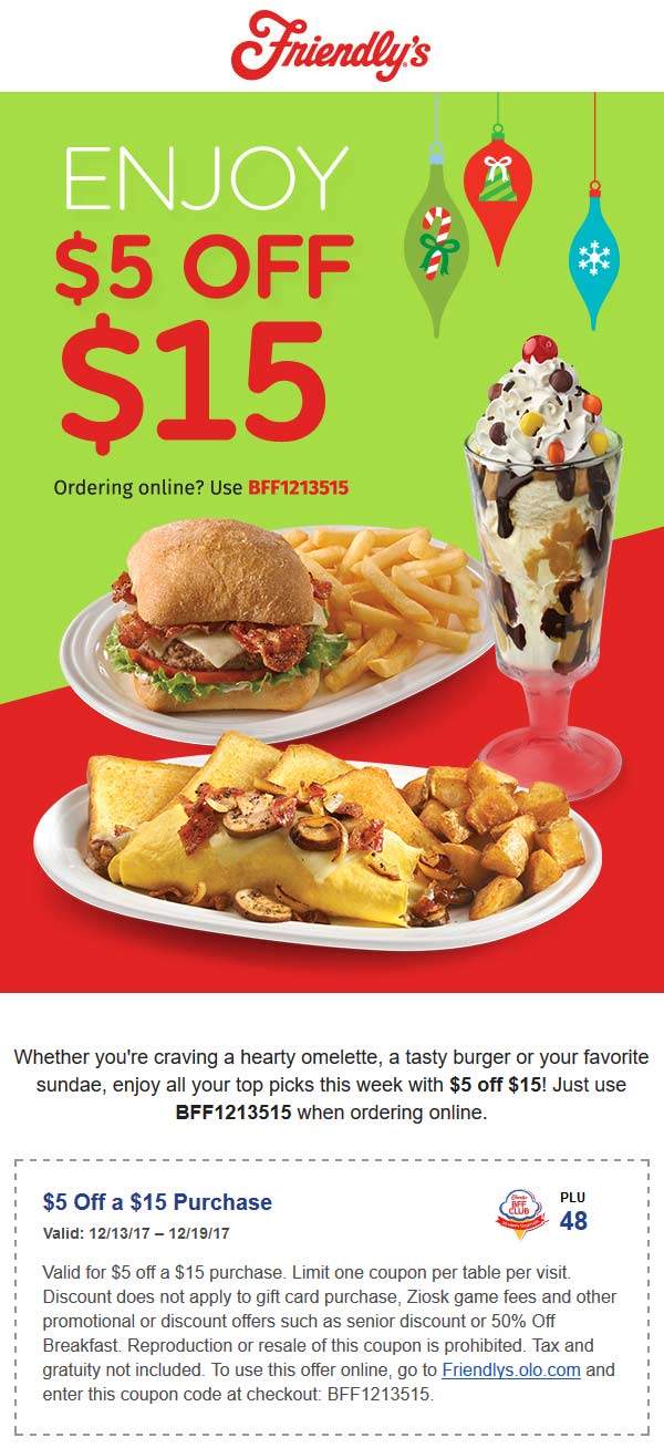 Friendlys coupons & promo code for [March 2024]
