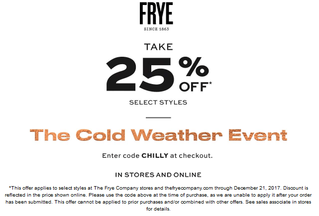 Frye December 2020 Coupons and Promo 