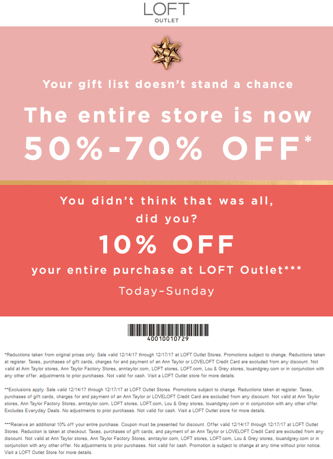 LOFT Outlet coupons & promo code for [May 2024]