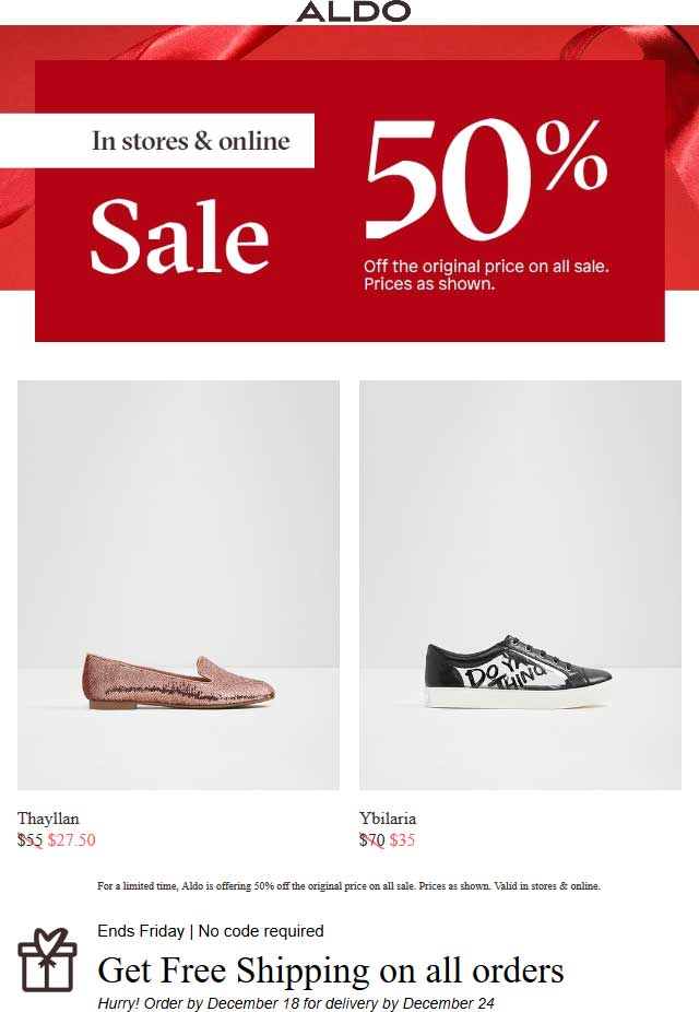 aldo free delivery promotion code
