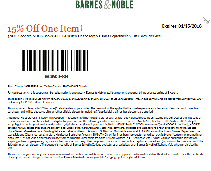 Barnes Noble January 2024 Coupons And Promo Codes   December 2017 353 Barnesnoble Coupon 4576 