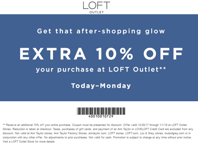 loft outlet in store coupon