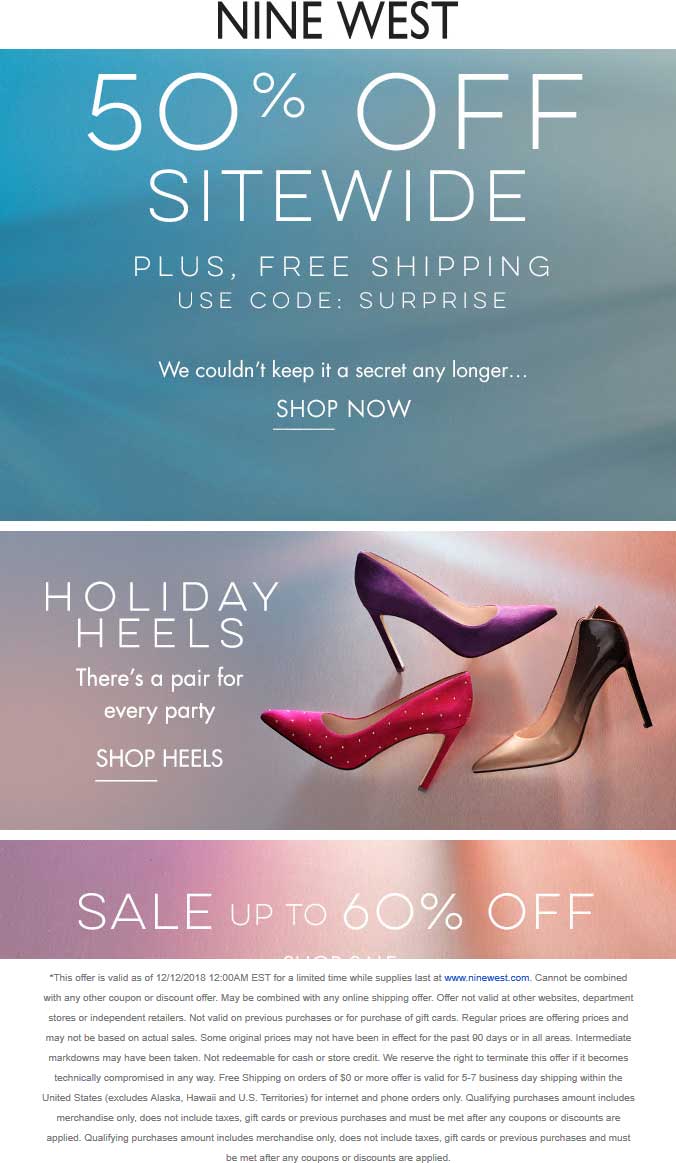 nine west coupon code