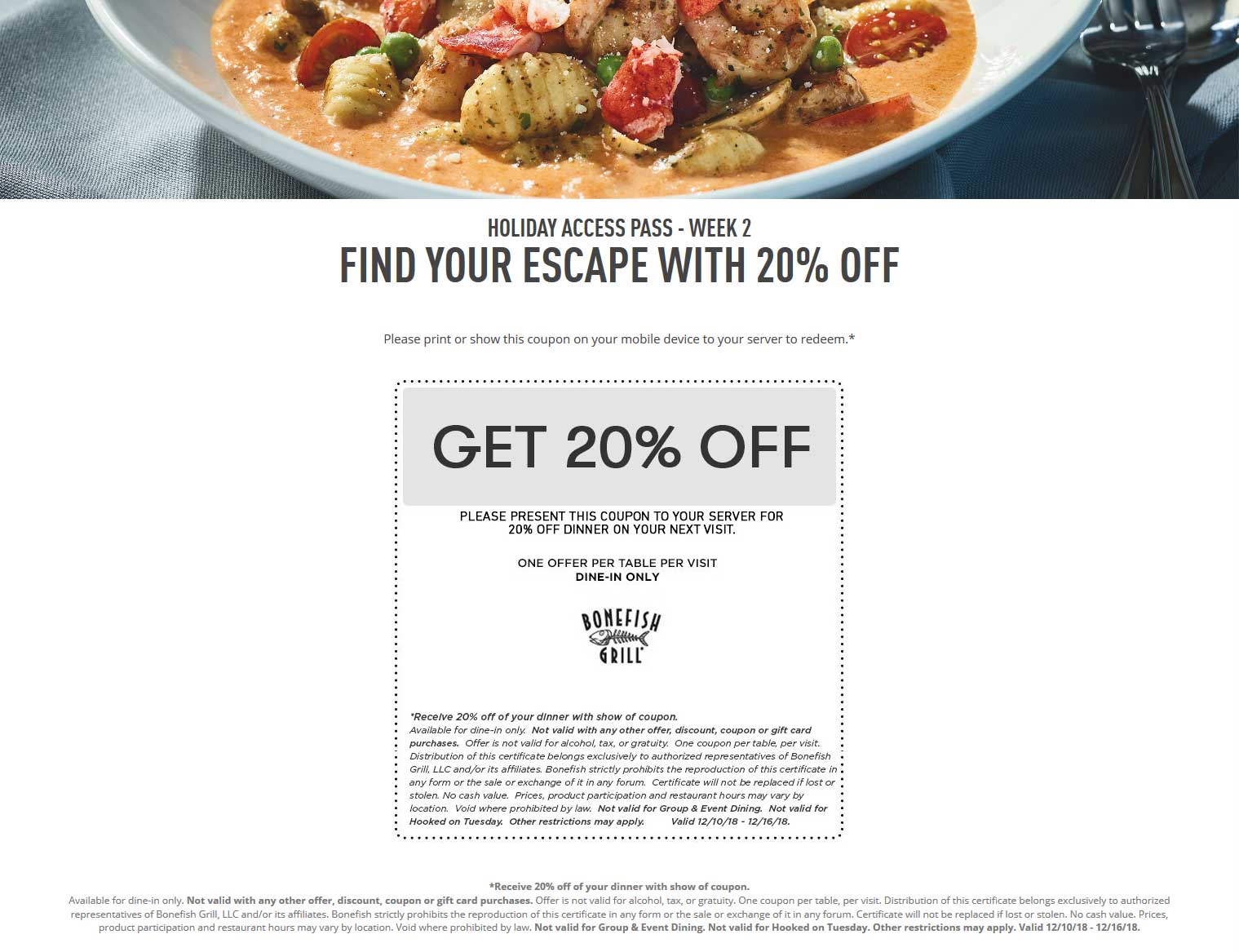 Bonefish Grill coupons & promo code for [April 2024]
