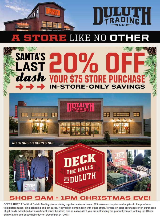 Duluth Trading Co Coupon April 2024 20% off $75 at Duluth Trading Co