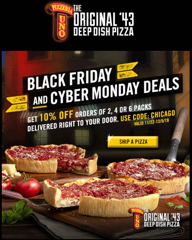 Uno Pizzeria coupons & promo code for [September 2022]