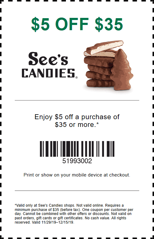 Sees Candies coupons & promo code for [May 2022]