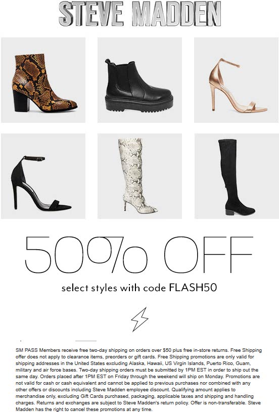 Steve Madden coupons & promo code for [May 2022]