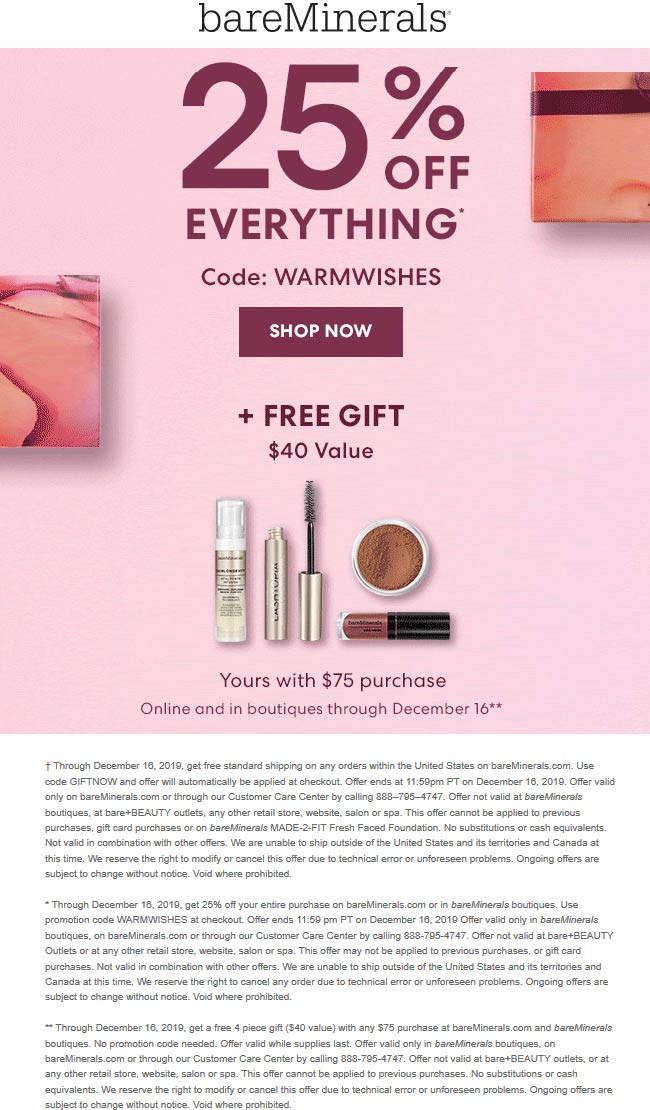 bareMinerals coupons & promo code for [November 2022]