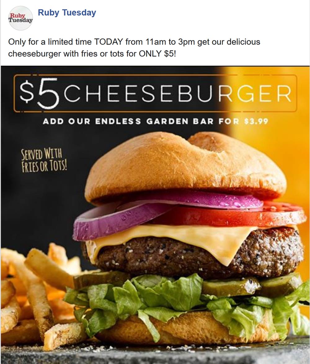 Ruby Tuesday coupons & promo code for [September 2022]