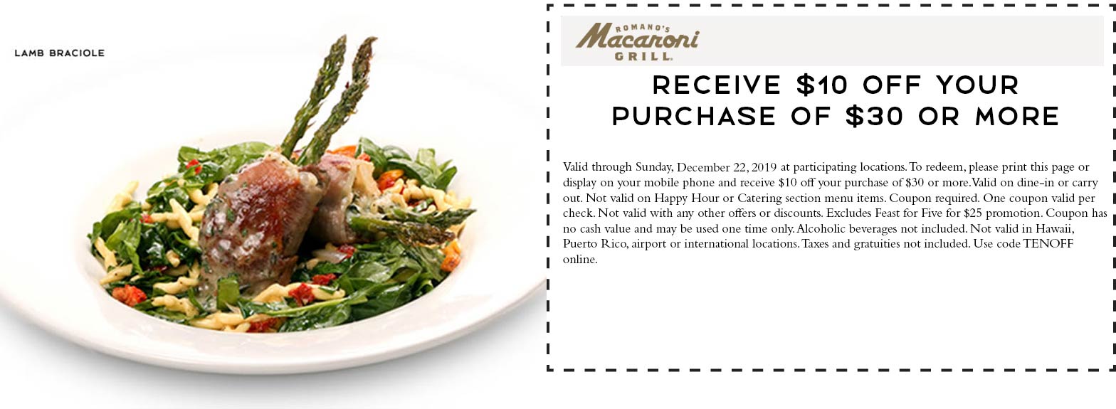 Macaroni Grill coupons & promo code for [February 2023]