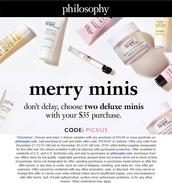 Philosophy coupons & promo code for July 2025