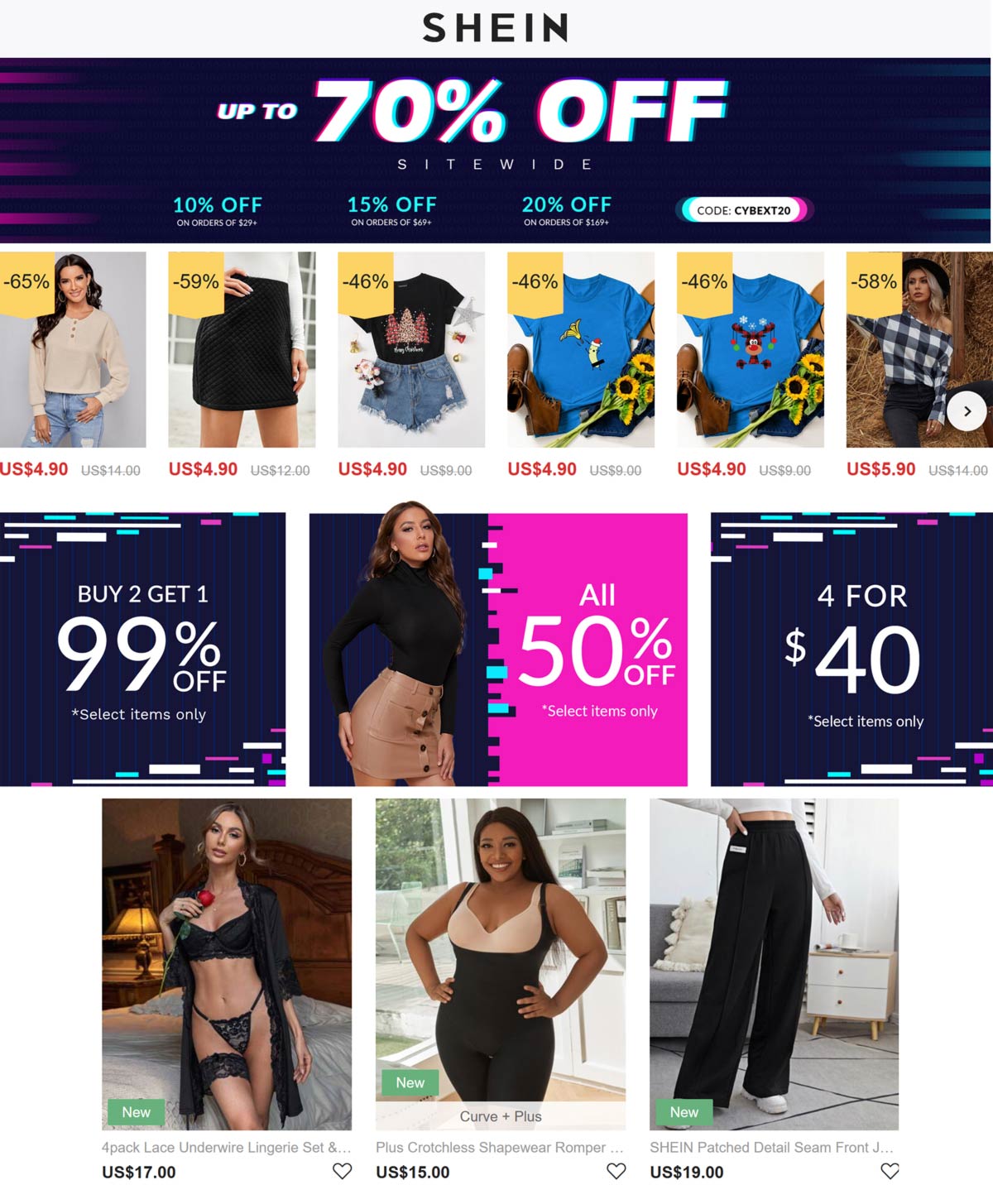 SHEIN stores Coupon  10-20% off at SHEIN via promo code CYBER #shein 