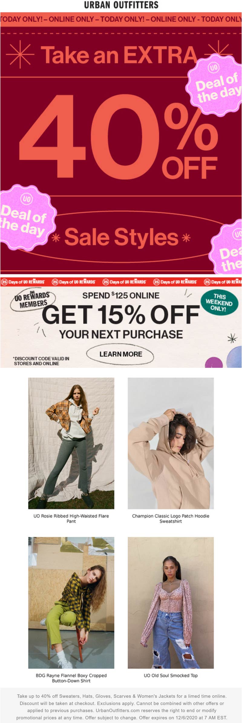 Urban Outfitters stores Coupon  Extra 40% off sale items online today at Urban Outfitters #urbanoutfitters 