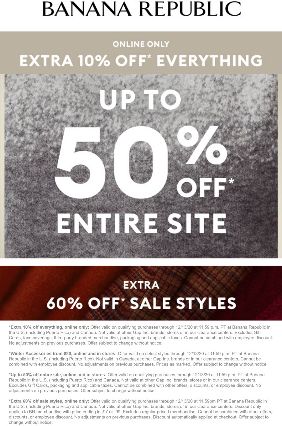 Extra 60 off sale items & more today online at Banana Republic 