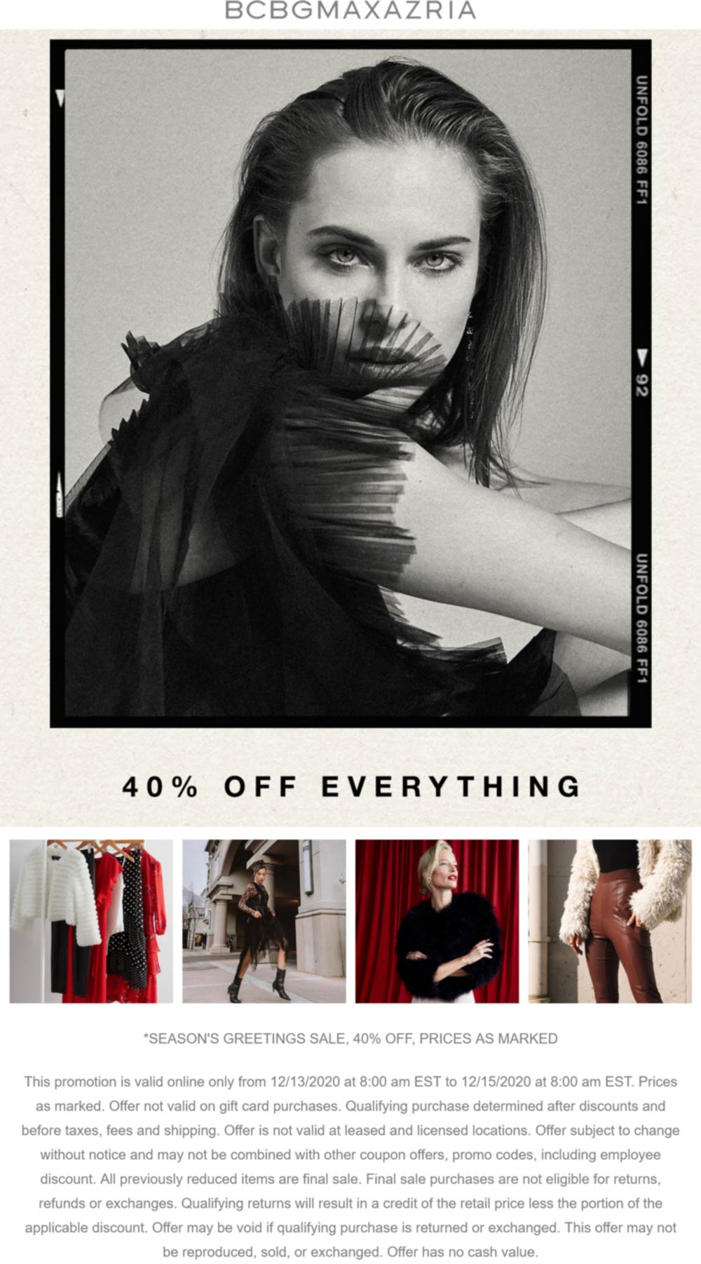BCBGMAXAZRIA stores Coupon  40% off everything today at BCBGMAXAZRIA #bcbgmaxazria 