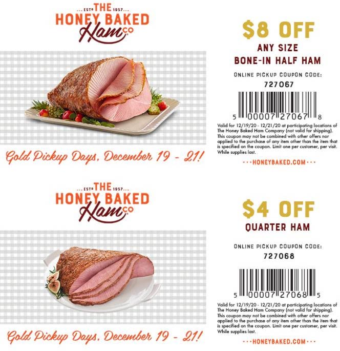 Honeybaked restaurants Coupon  $4-$8 off ham at Honeybaked restaurants #honeybaked 