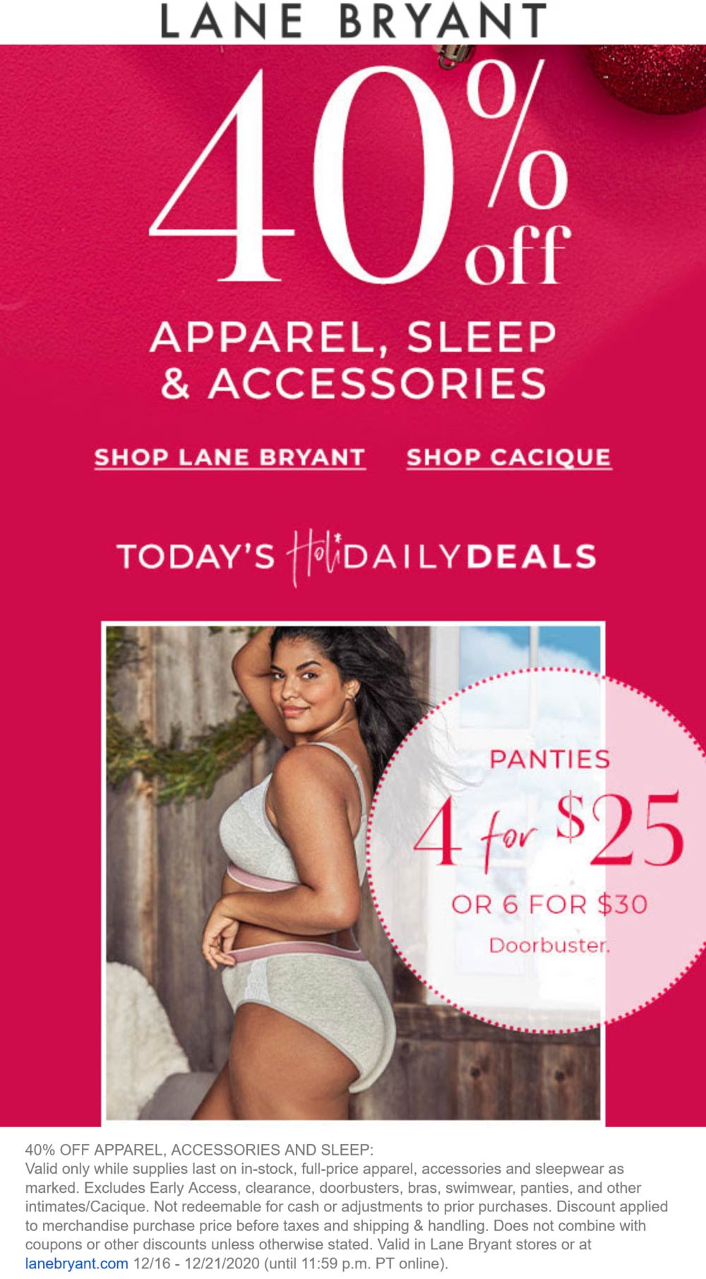 Lane Bryant stores Coupon  40% off apparel sleep & accessories at Lane Bryant, ditto online #lanebryant 