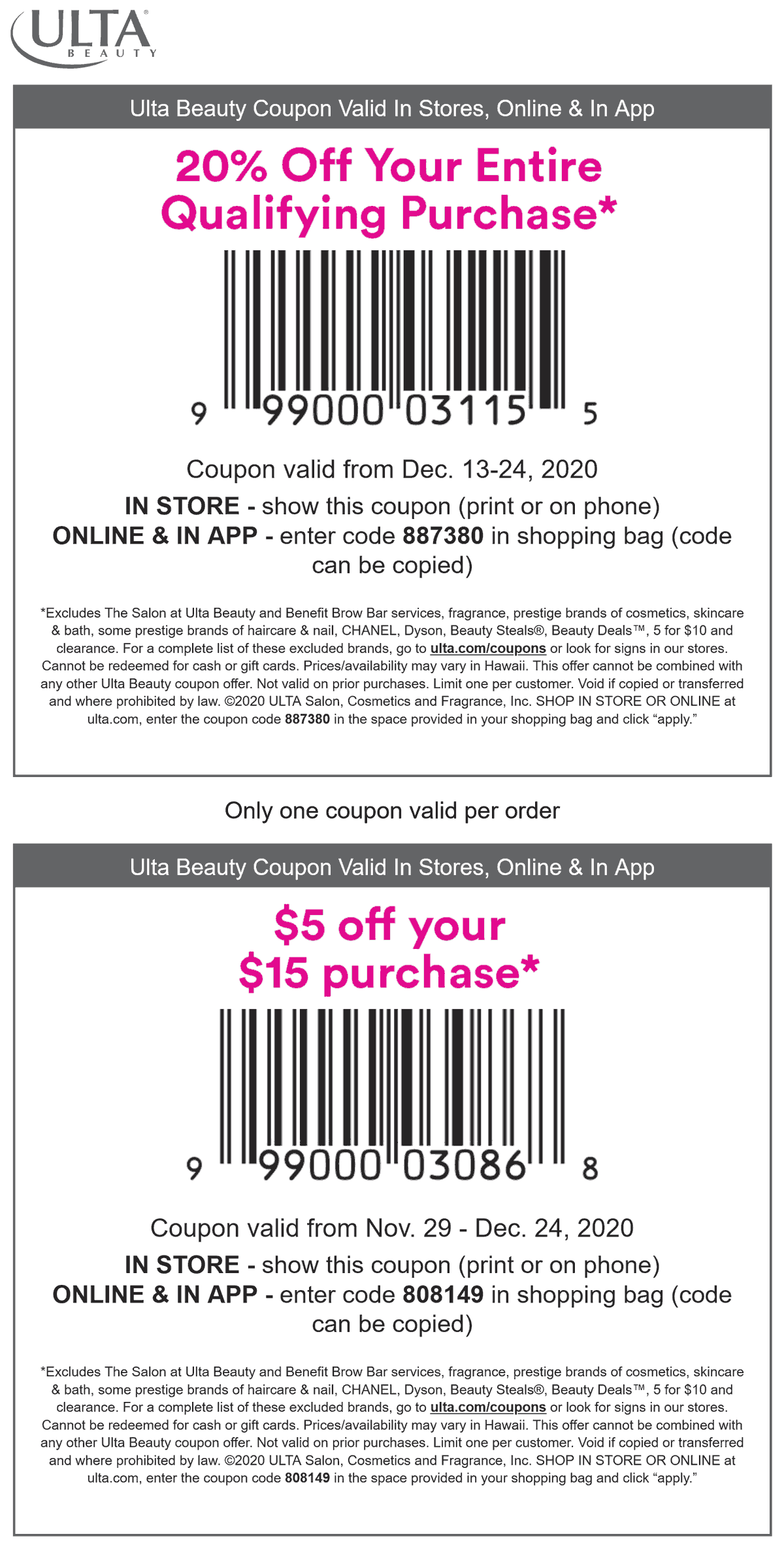 Ulta Ordinary Coupon Beauty Health