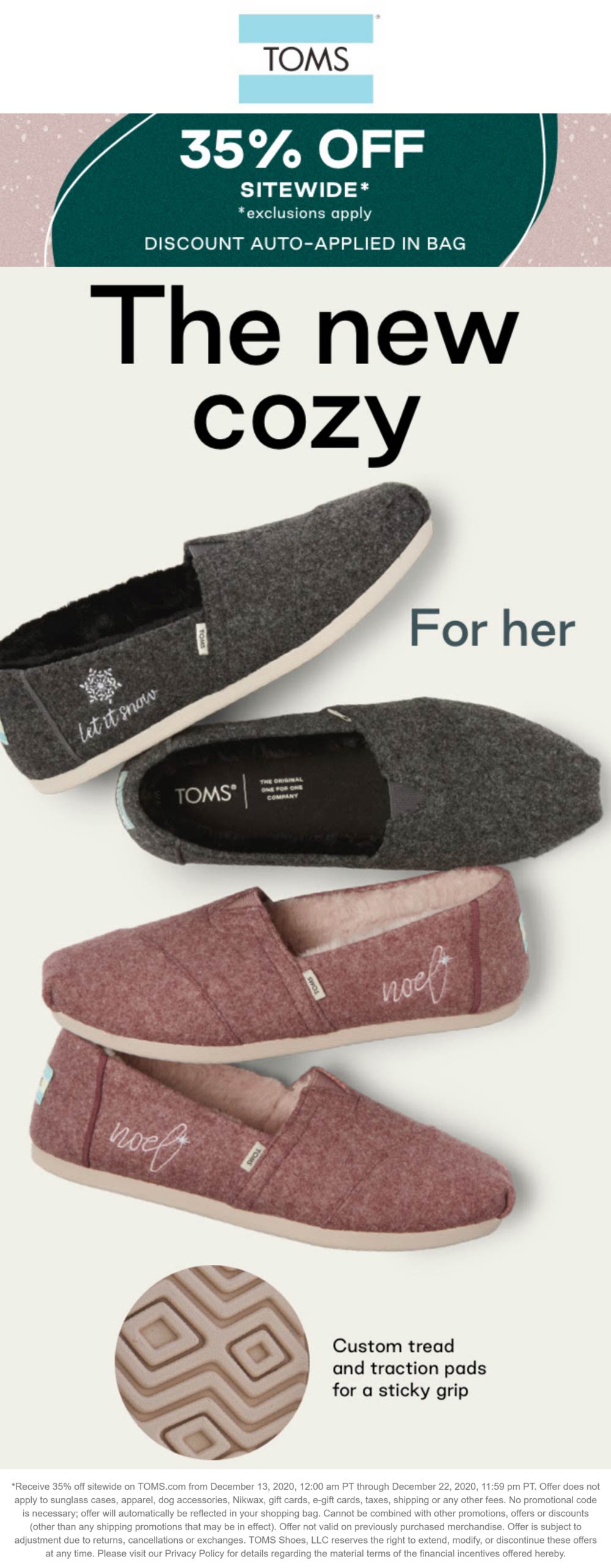 35 off everything at Toms shoes toms The Coupons App®