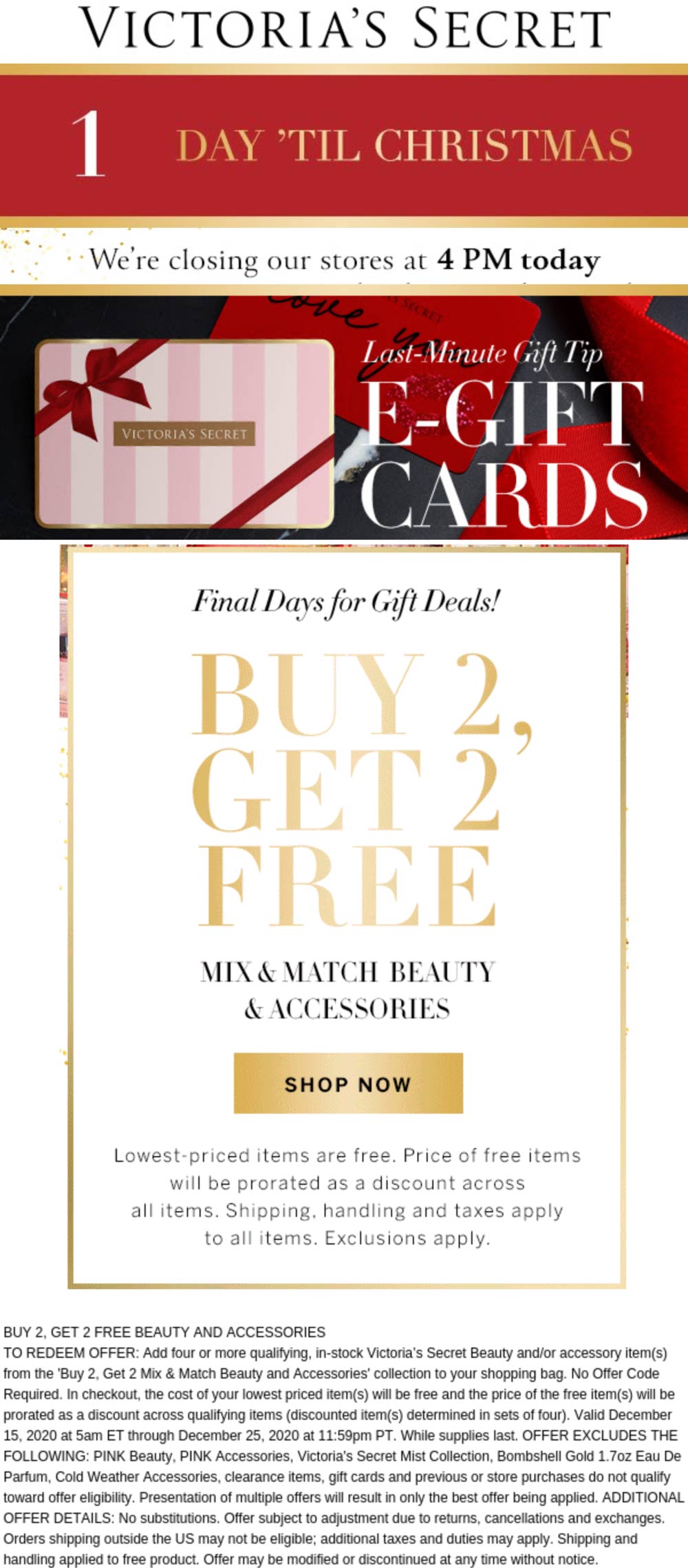 Victorias Secret stores Coupon  4-for-2 on beauty & accessories at Victorias Secret #victoriassecret 