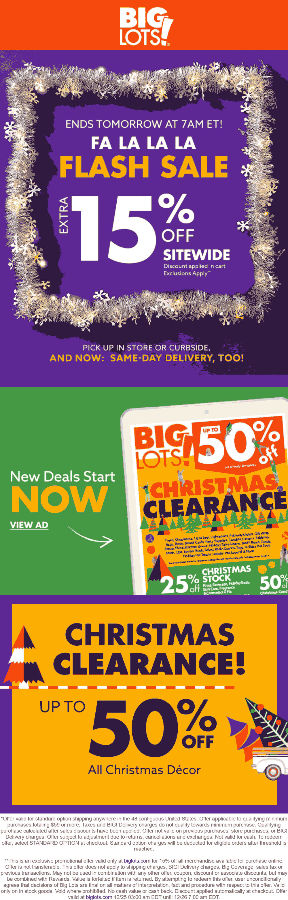 Extra 15 off online today at Big Lots biglots The Coupons App®