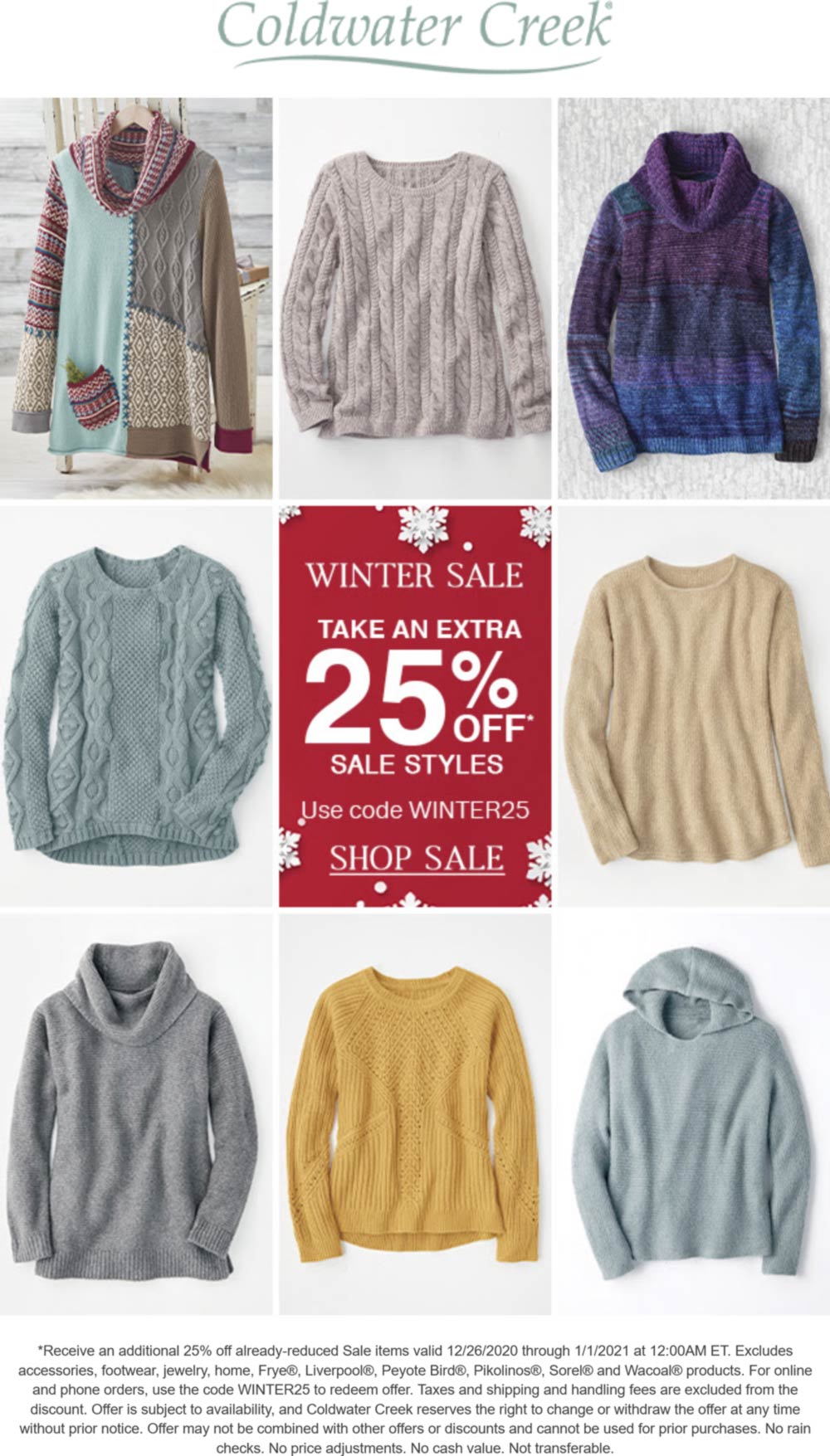  September 2021 Extra 25 Off Sale Items At Coldwater Creek Via Promo