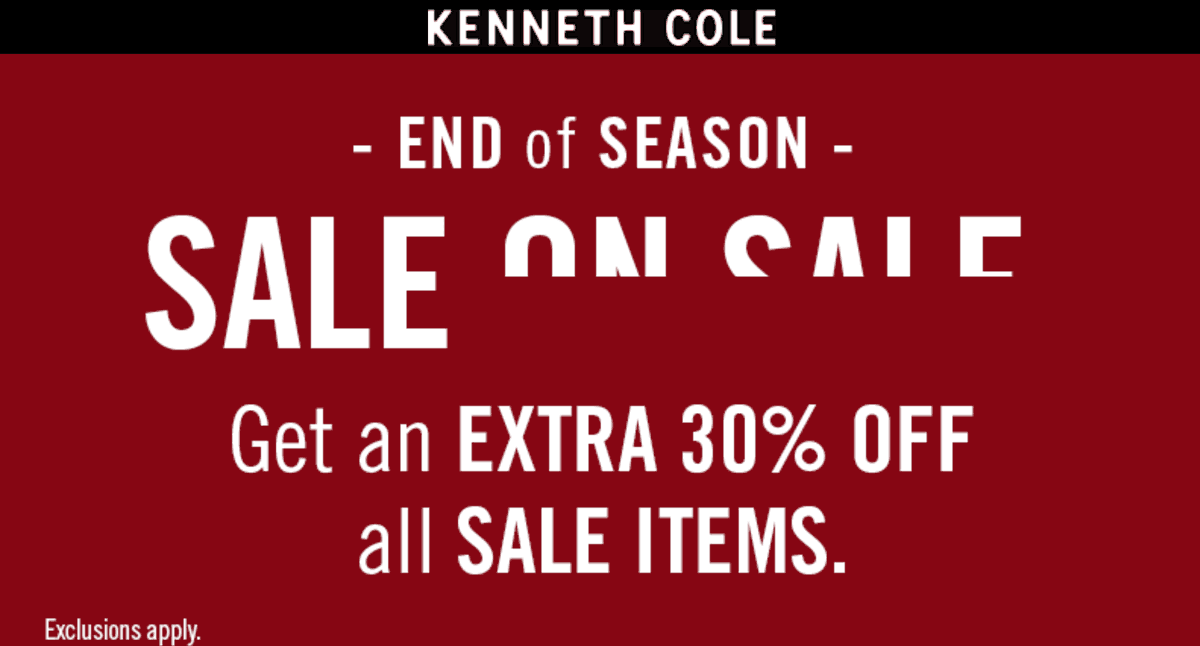 Kenneth Cole stores Coupon  Extra 30% off sale items at Kenneth Cole #kennethcole 