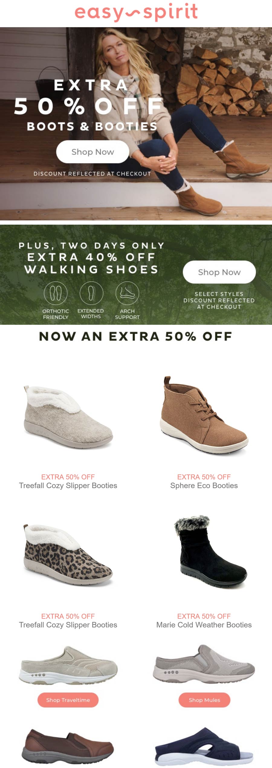 Easy Spirit stores Coupon  40% off walking shoes & extra 50% off boots at Easy Spirit #easyspirit 