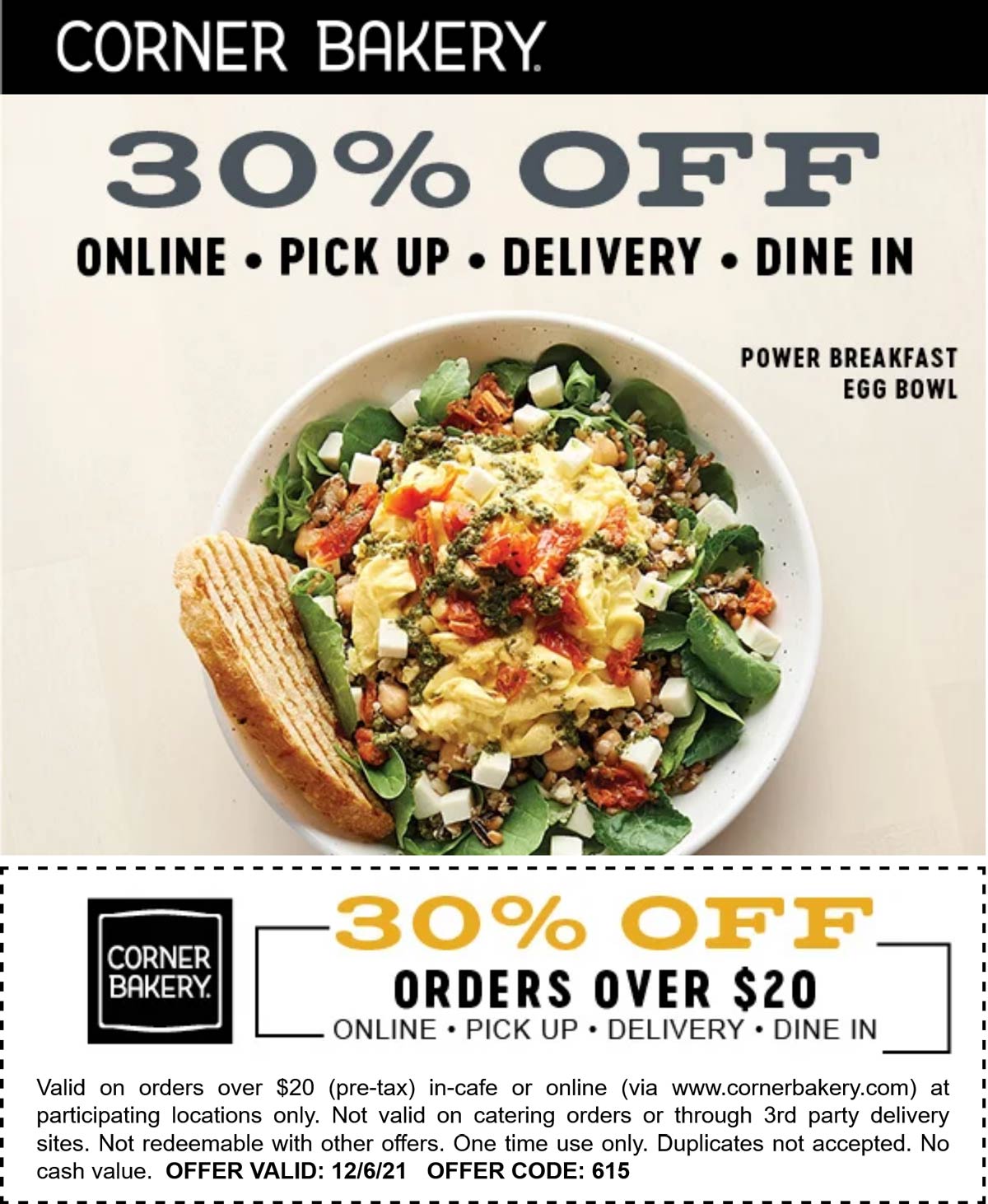 Corner Bakery restaurants Coupon  30% off today at Corner Bakery Cafe restaurants #cornerbakery 