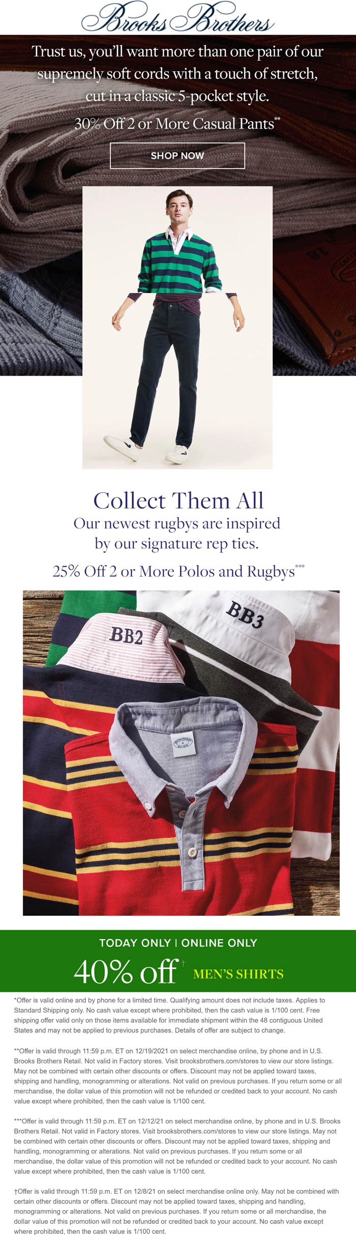 Brooks Brothers stores Coupon  30% off pants, 25% off 2+ polos & more at Brooks Brothers #brooksbrothers 