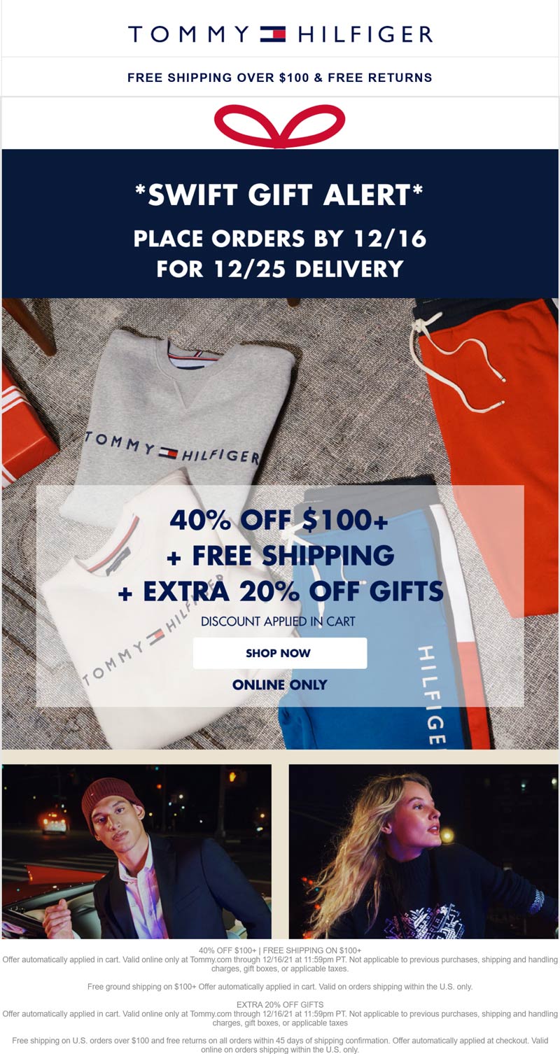 Tommy Hilfiger stores Coupon  40% off $100+ online at Tommy Hilfiger #tommyhilfiger 