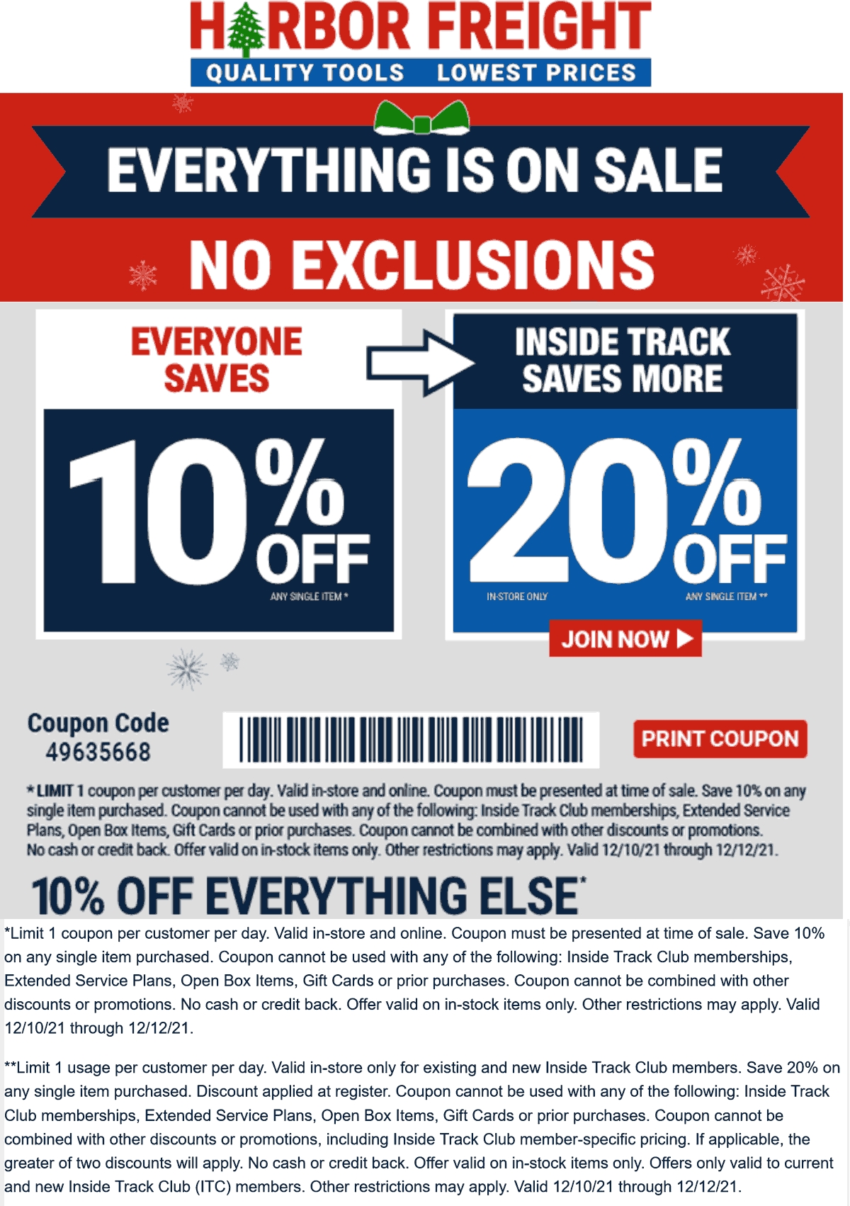 [November, 2022] 1020 off everything at Harbor Freight Tools 